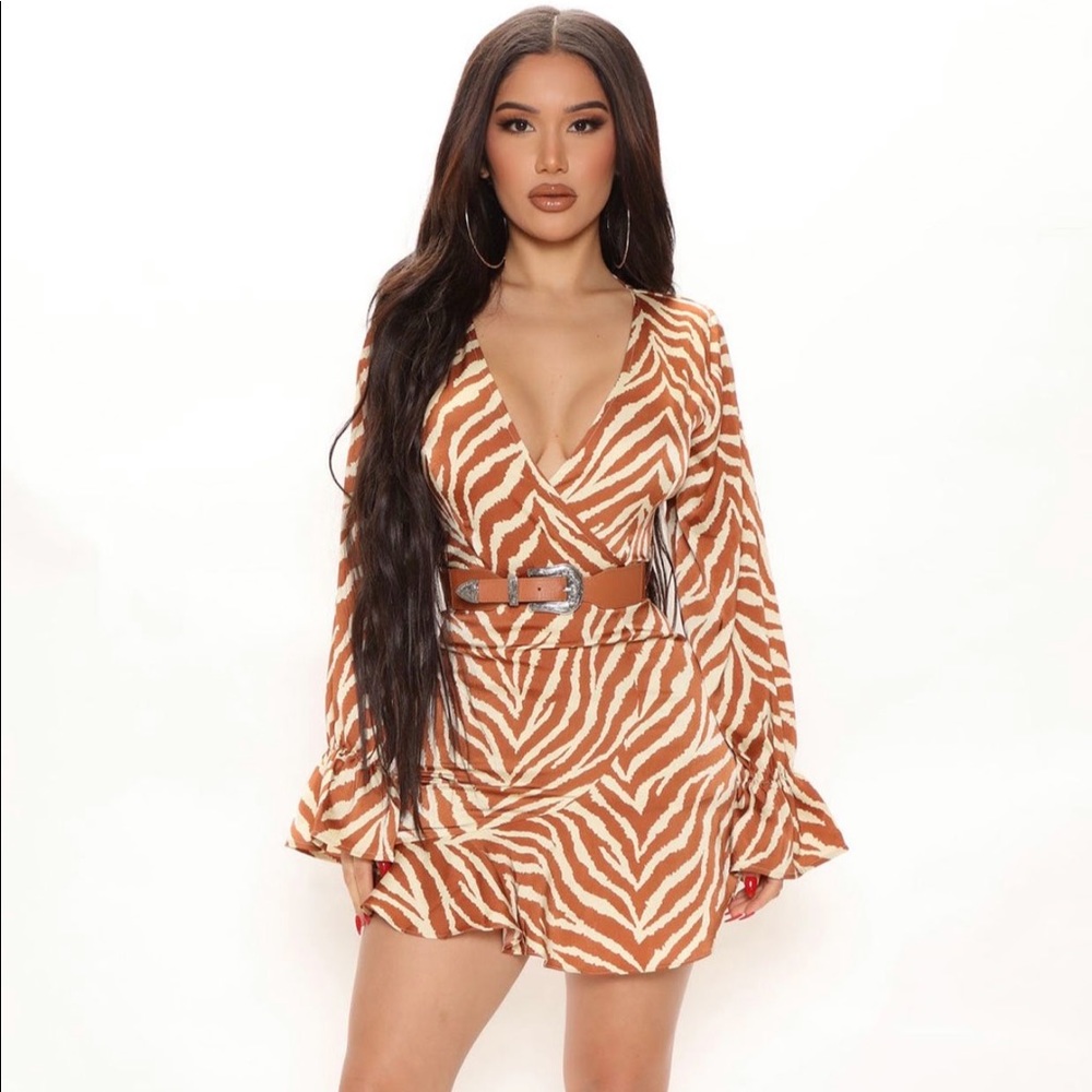 Satin Romper - Brown /off white